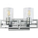 Estes 2 Light 15 inch PC Bath Light Wall Light in Polished Chrome